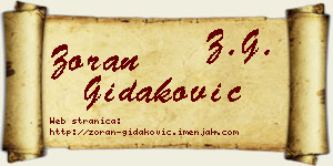 Zoran Gidaković vizit kartica